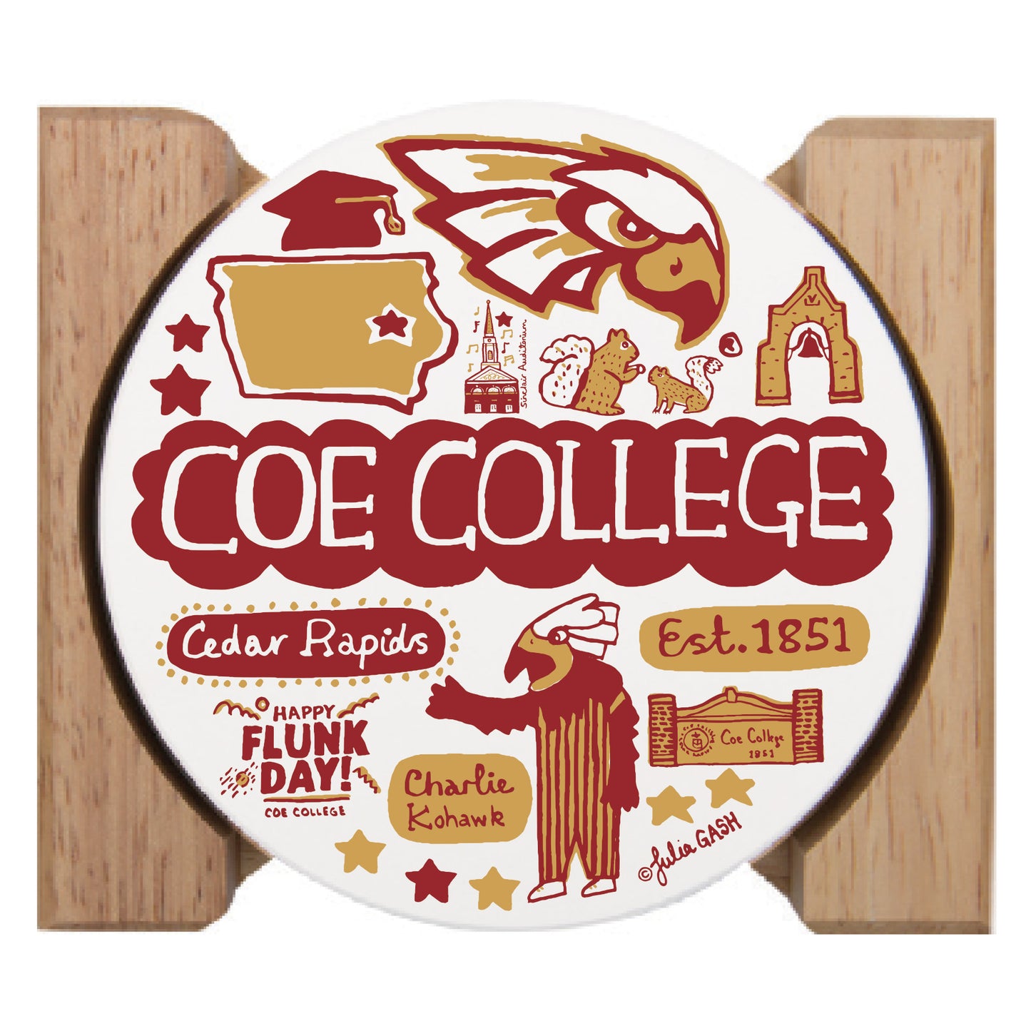 JG 4PK ROUND STONE COASTERS