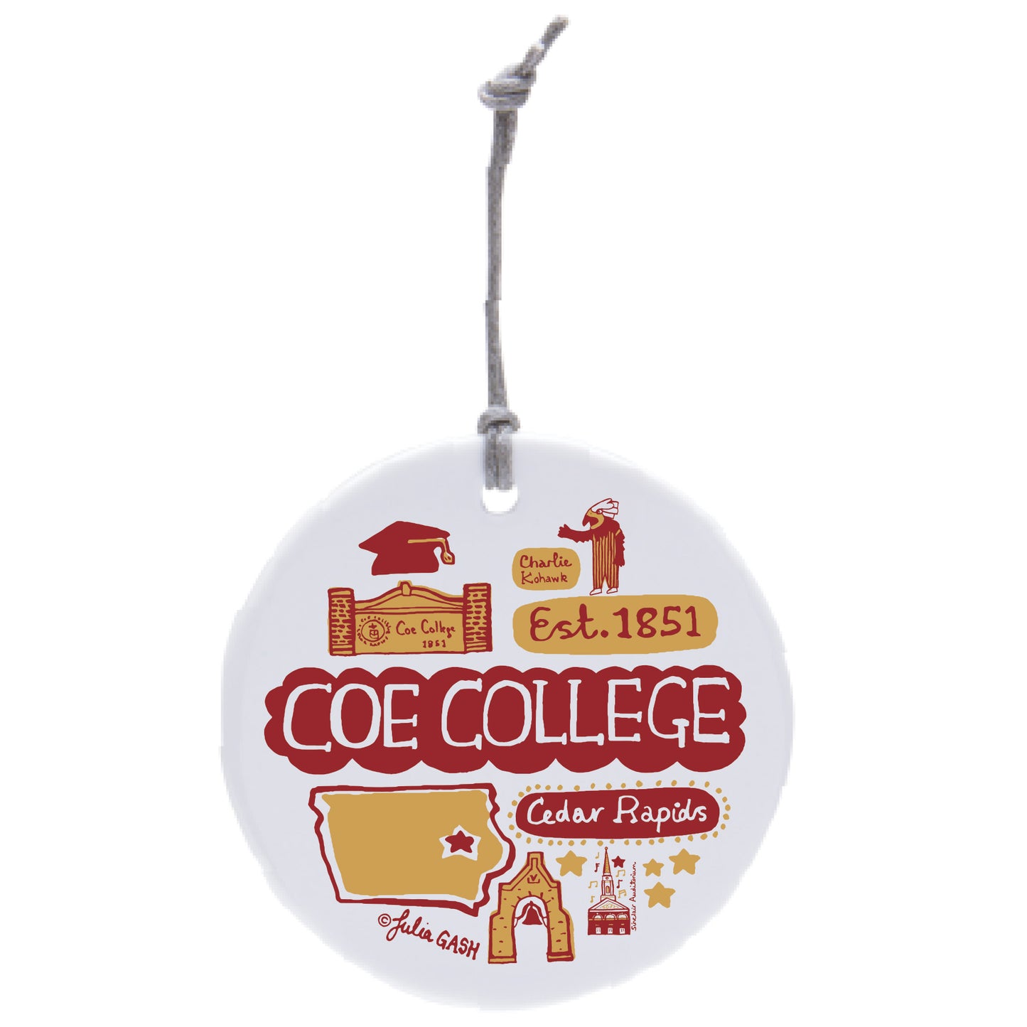 JG CERAMIC CIRCLE ORNAMENT